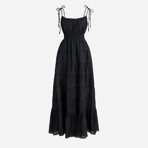 J. Crew tie-shoulder cotton voile tiered dress